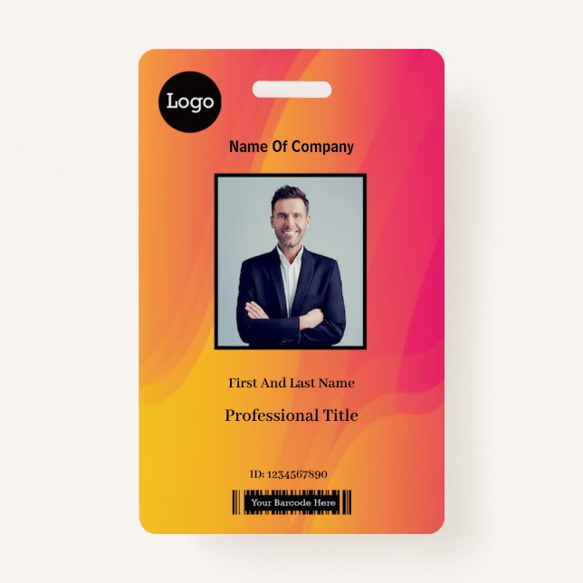 Abstrakte Rainbow Employee Foto Identification ID Ausweis (Vorderseite)