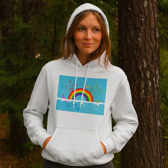 Abstrakte Rainbow Floral Wirbel und Paint Spritzer Hoodie (Von Creator hochgeladen)