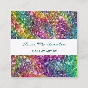 Abstrakte Rainbow Glitz Square Business Card Quadratische Visitenkarte