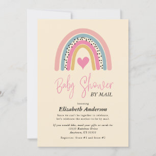 Abstrakte Rainbow Heart Girl Baby Dusche per Mail Einladung