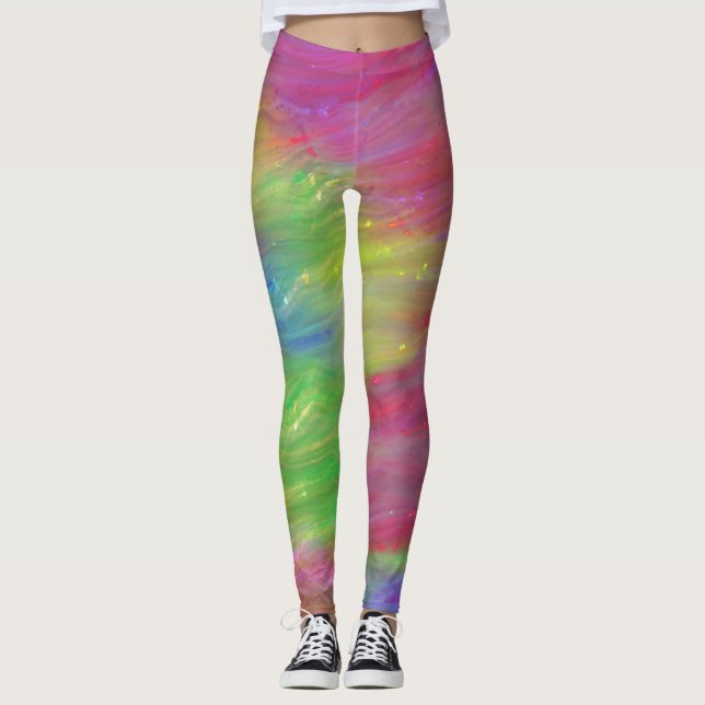 Abstrakte Rainbow-Leggings Leggings (Vorderseite)