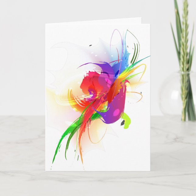 Abstrakte Rainbow-Lorikeet-Farbige Spritzer Karte (Vorderseite)