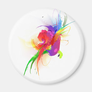 Abstrakte Rainbow Lorikeet Paint-Spritzer Magnet