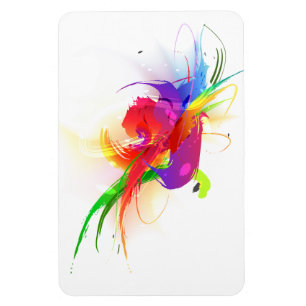 Abstrakte Rainbow Lorikeet Paint-Spritzer Magnet