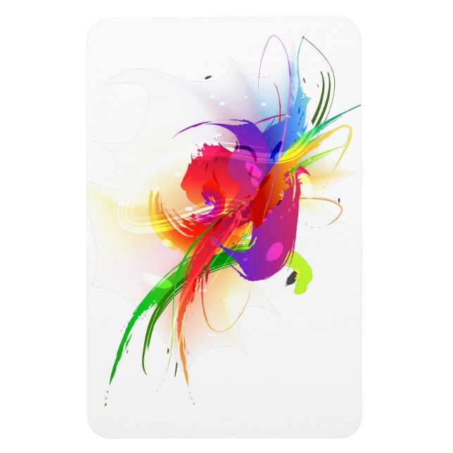 Abstrakte Rainbow Lorikeet Paint-Spritzer Magnet (Vertikal)