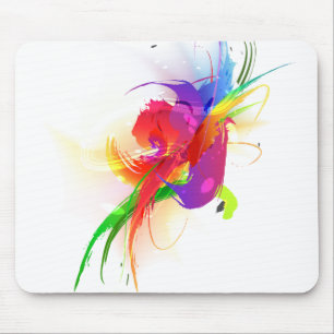 Abstrakte Rainbow Lorikeet Paint-Spritzer Mousepad