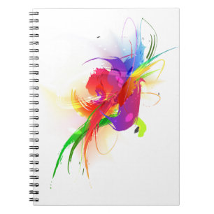Abstrakte Rainbow Lorikeet Paint-Spritzer Notizblock