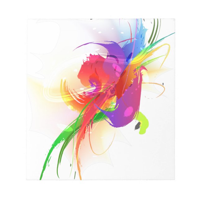 Abstrakte Rainbow Lorikeet Paint-Spritzer Notizblock (Vorderseite)