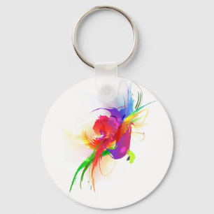 Abstrakte Rainbow Lorikeet Paint-Spritzer Schlüsselanhänger