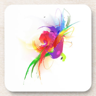 Abstrakte Rainbow Lorikeet Paint-Spritzer Untersetzer