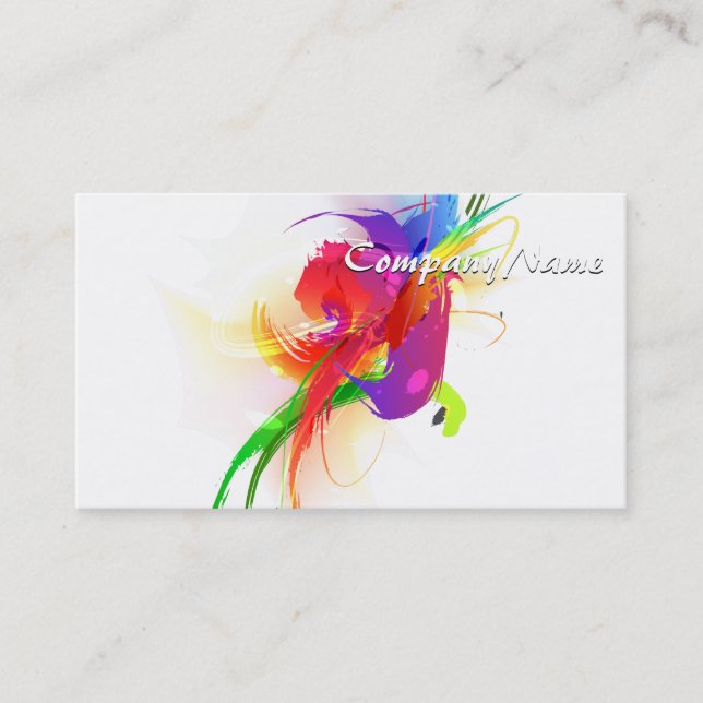 Abstrakte Rainbow Lorikeet Paint-Spritzer Visitenkarte (Vorderseite)