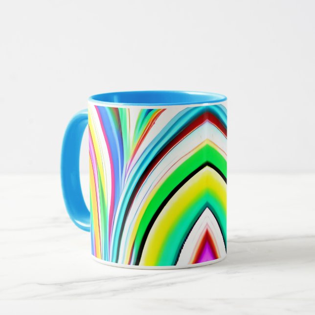 Abstrakte Rainbow-Marble-Wirbel Tasse (Vorderseite Links)