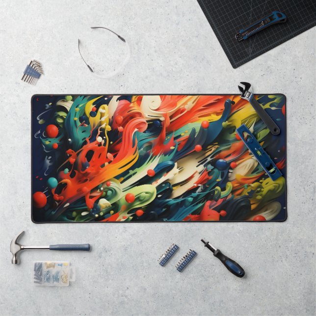 Abstrakte Rainbow Splash Rhapsody Art Schreibtischunterlage (Arbeitsplatz)