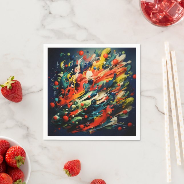Abstrakte Rainbow Splash Rhapsody Art Serviette (Beispiel)