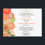 Abstrakte Ranunculus Fall Blume Hochzeitsempfang Einladung<br><div class="desc">Das abstrakte Blumendesign macht diese Hochzeitseinladung besonders für die Hochzeit im Herbst geeignet, aber zu jeder Zeit wunderschön. Jede Braut und jeder Bräutigam, die die natürliche Schönheit der Blume schätzen, wird diese Einladung Liebe. Abstrakte Rose in subtilen Pfirsichtönen, Braun, Orange, Rot und Grün ergänzen sich wunderbar in dieser Braut laden....</div>