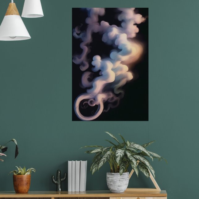 Abstrakte Raucher-Wirbel | Modernes Kunstposter Poster (Wohnzimmer 1)