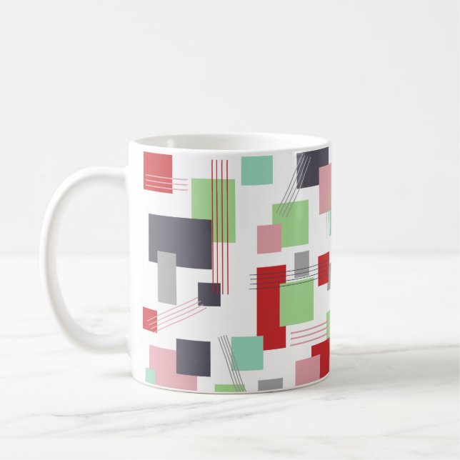 Abstrakte Rechtecke und Linien Kaffeetasse (Links)