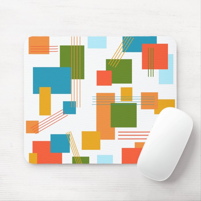 Abstrakte Rechtecke und Linien Mousepad (Mit Mouse)