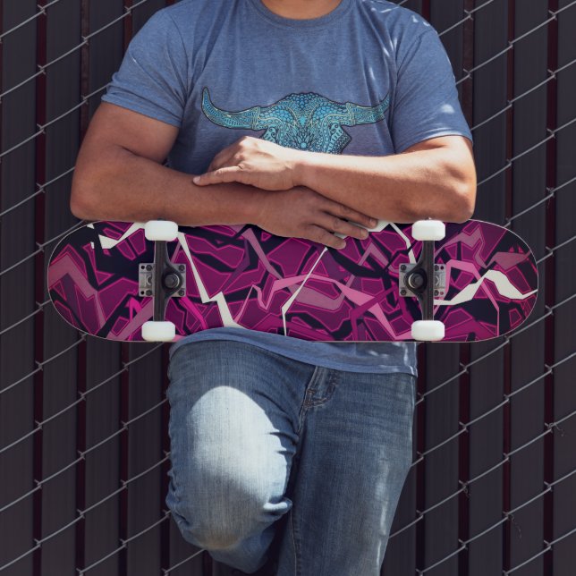 Abstrakte Red Wave Skateboard (Außenbereich 3)