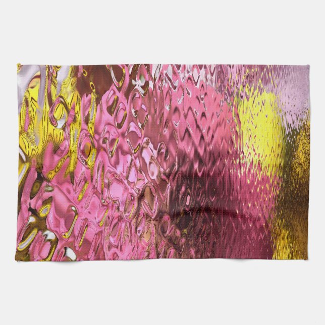 Abstrakte Reflektion von nassem Aussehen rosa Küchentuch (Horizontal)