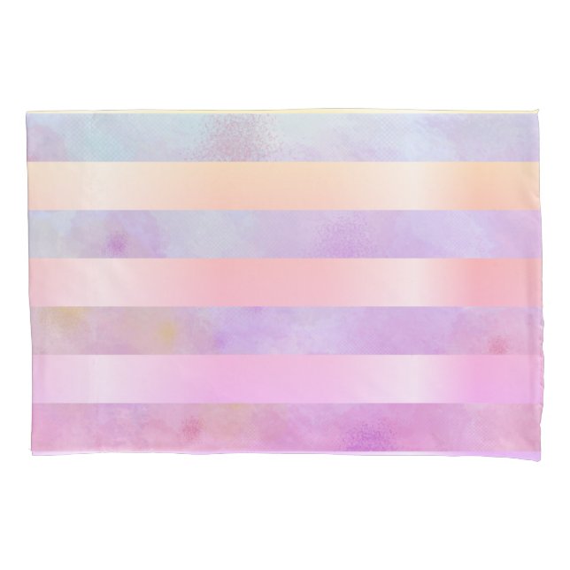 Abstrakte Regenbogen-Blume Streifen in Wasserfarbe Kissenbezug (Vorderseite)