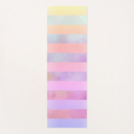 Abstrakte Regenbogen-Blume Streifen in Wasserfarbe Yogamatte