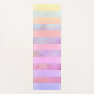 Abstrakte Regenbogen-Blume Streifen in Wasserfarbe Yogamatte