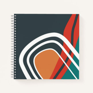 Abstrakte Regenbogen-Linienkunst Notizbuch