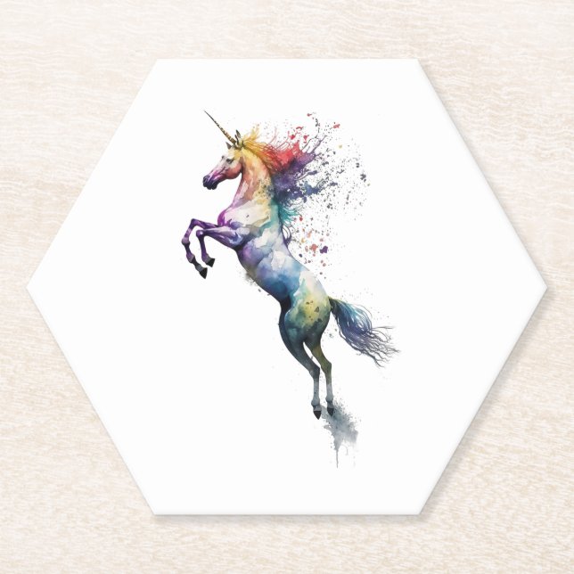Abstrakte Regenbogenfarbe eines Einhorns Untersetzer (Vorderseite)