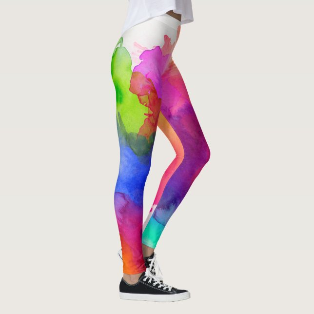Abstrakte Regenbogenfarbe Leggings (Rechts)