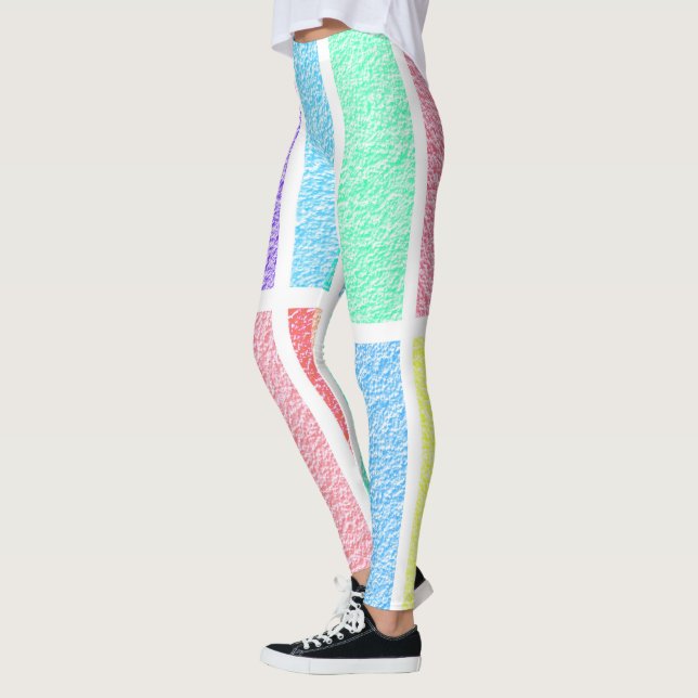 Abstrakte Regenbogenfarben Leggings (Links)