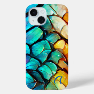 Abstrakte Regenbogenfische Scales Mit Monogramm Lu Case-Mate iPhone Hülle