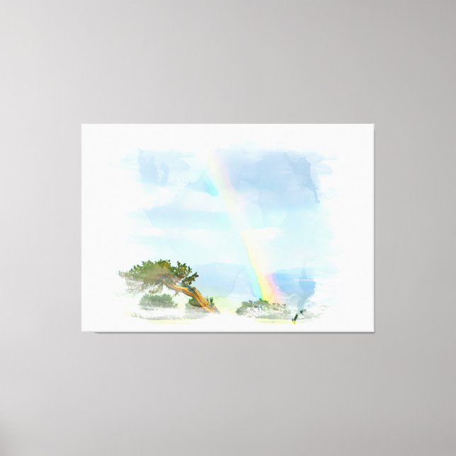 *~* Abstrakte Regenbogengebirge Ozean Künstlerisch Leinwanddruck (Vorderseite)