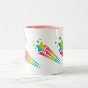 abstrakte Regenbogensterne Zweifarbiges Kaffeetass Zweifarbige Tasse
