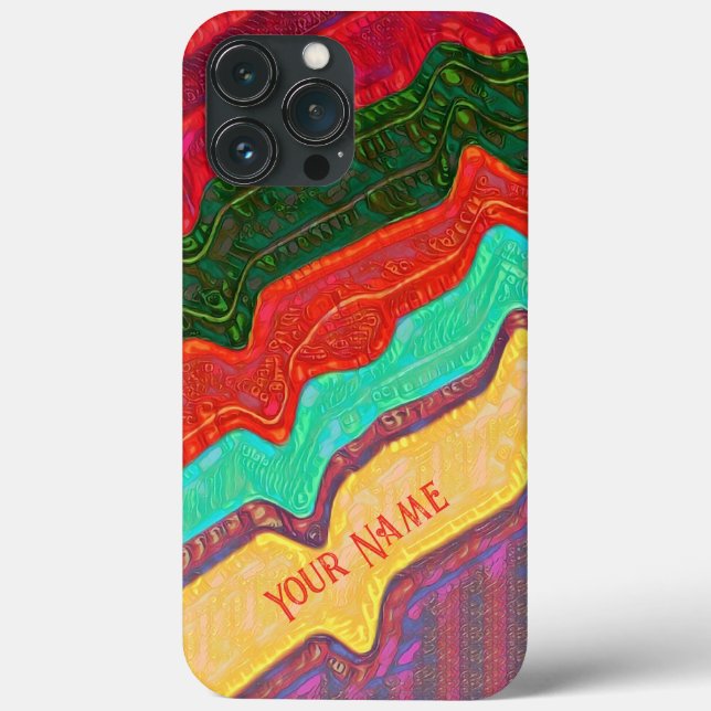 Abstrakte Regenbogenstreifen Inspirivity Modern Fu Case-Mate iPhone Hülle (Rückseite)