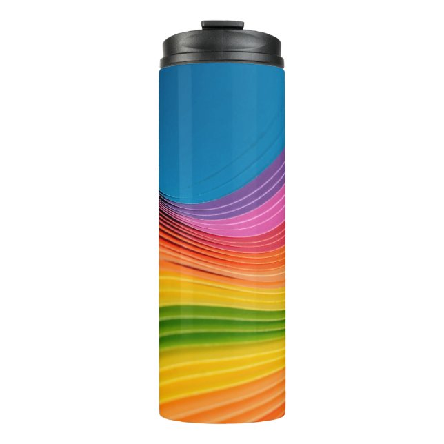 Abstrakte Regenbogenstruktur Thermosbecher (Vorderseite)
