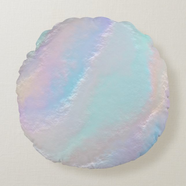 Abstrakte Regenbogentextur Rundes Kissen (Vorderseite)