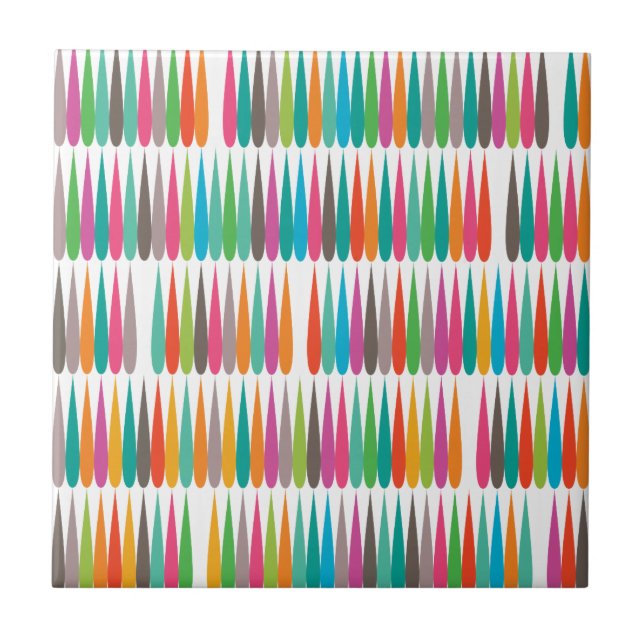 Abstrakte Regenbogentropfen farbenfrohe, moderne M Fliese (Vorderseite)
