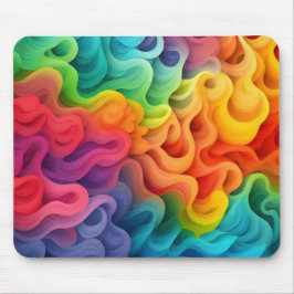Abstrakte Regenbogenwellen Mousepad