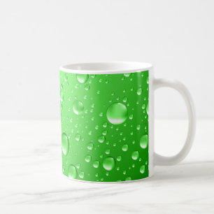 Abstrakte Regenfälle mit metallisch-hellgrün Kaffeetasse