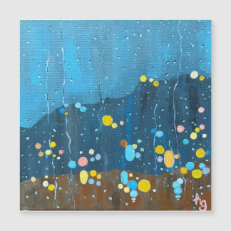 Abstrakte Regenschmerzen Magnetkarte