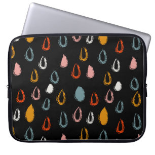 Abstrakte Regentropfen, Stammesdoodle. Laptopschutzhülle