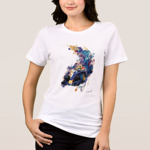 Abstrakte Rennwagenbewegung Flüssige Tinte Wasse Tri-Blend Shirt