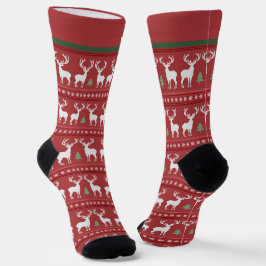 Abstrakte Rentiersocken mit Namen Socken