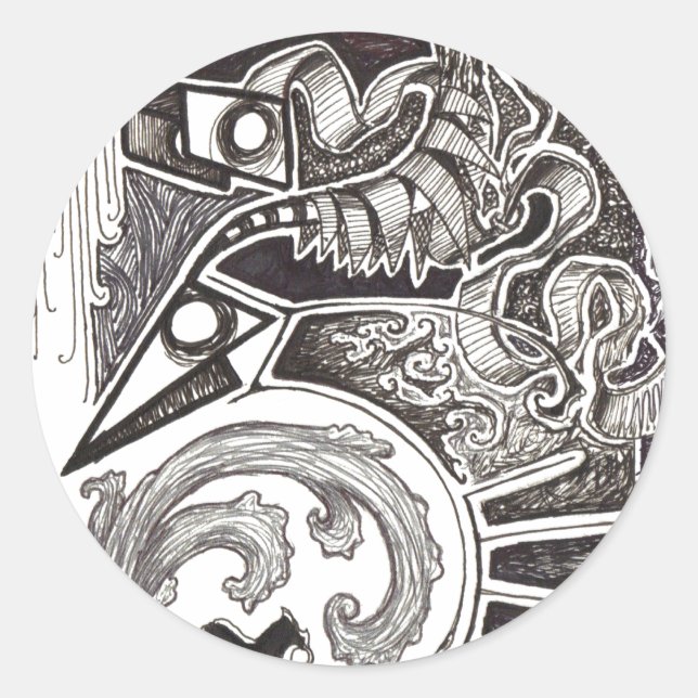 Abstrakte Reptilien Runder Aufkleber (Vorderseite)