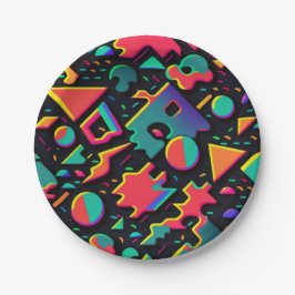 Abstrakte Retro 80er 90s Theme Party Teller