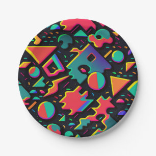 Abstrakte Retro 80er 90s Theme Party Teller