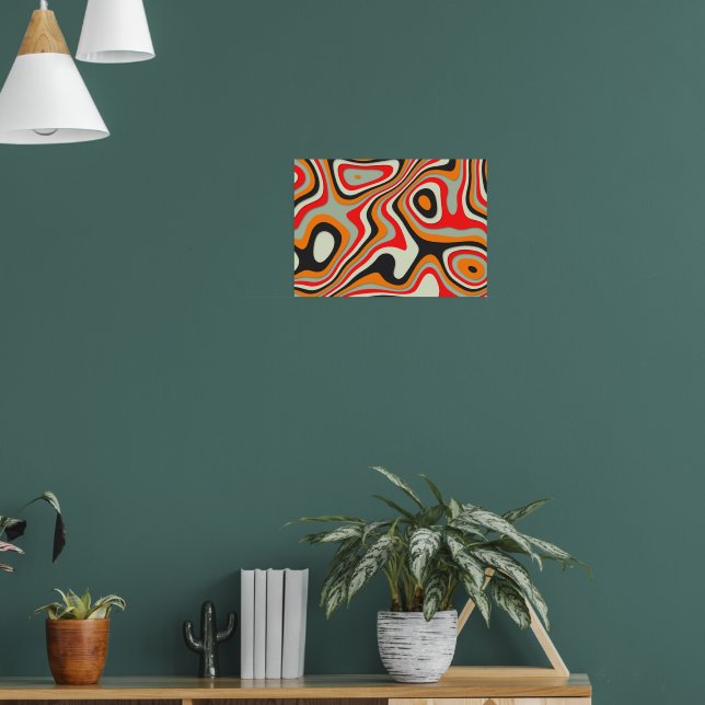 Abstrakte Retro-Drehwirbel Poster (Wohnzimmer 1)