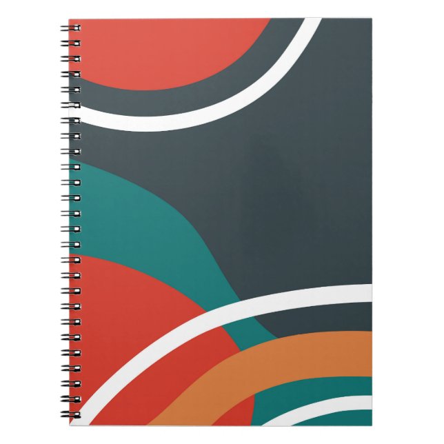Abstrakte Retro-Farben Linienkunst Notizblock (Vorderseite)