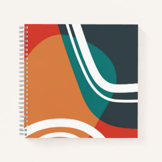 Abstrakte Retro-Farben Linienkunst Notizbuch